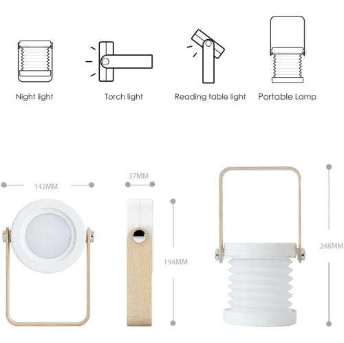 Collapsible Led Camping Lantern Lamp,Rechargeable touch battery powered light,Portable Emergency Flashlight,Suitable for Outdoor, Camping, Office