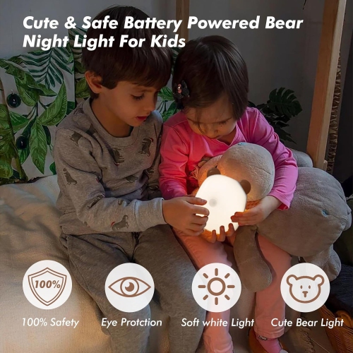 Veilleuse à DEL avec capteur de mouvement pour enfants, chambre de bébé et adulte, lampe de table de chevet rechargeable à piles 4000 K blanc chaud
