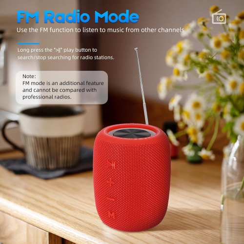 Portable Bluetooth Speaker, BT5.3 Wireless Speaker 20W Bass Diaphragms with Multi LED Light Dynamic Modes, IPX6 Waterproof 16H Playtime supports FM