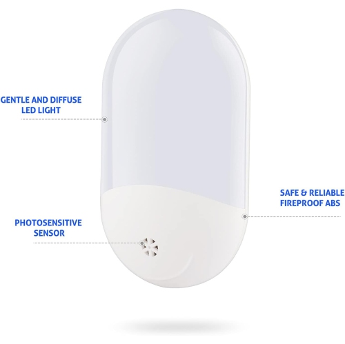 Night Light Plug in Night Light, 4pcs Motion Sensor Night Light Creative Bedside Smart Home Sensor Eye Protection Lamp with Light Sensor for Bedroom