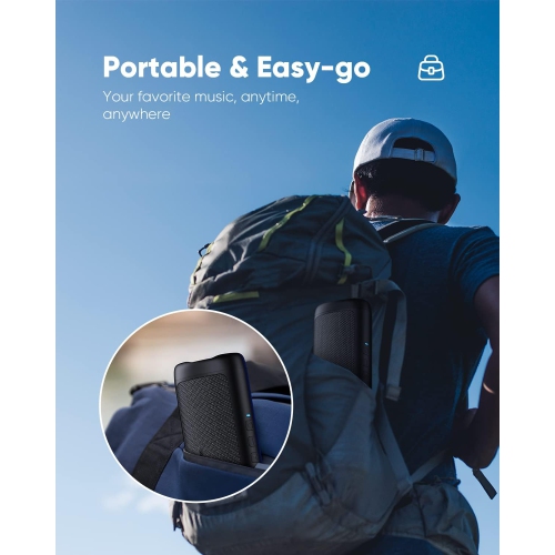 Haut-parleur Bluetooth avec son HD, sans fil portatif, étanche IPX5, temps de lecture jusqu'à 20 h, jumelage TWS, BT5.3, pour