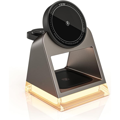 YOULIGHTS  Wireless Charger 15W Max Fast Wireless Charging Crystal Lamp 3 In 1 Adjustable Brightness Highly Technological And Sophisticated Compatible