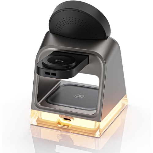 Wireless Charger 15w Max Fast Wireless Charging Crystal Lamp 3 in 1 Adjustable Brightness Highly Technological and Sophisticated Compatible with