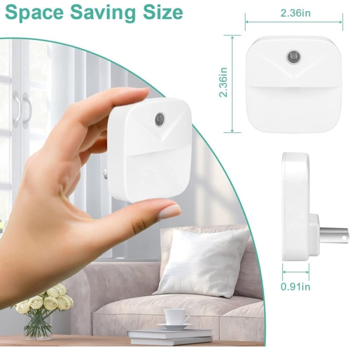 6 Pack Night Light Plug in, LED Nightlights Smart Dusk to Dawn Sensor, Plug into Wall Nightlights Suitable for Bedroom, Bathroom, Hallway, Kitchen,