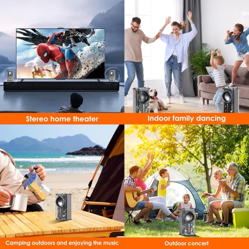 Portable Bluetooth Speaker with Lights, Transparent Wireless Mini Bluetooth Speaker with TWS, Perfect Small Speaker HD Sound and Bass for Office,