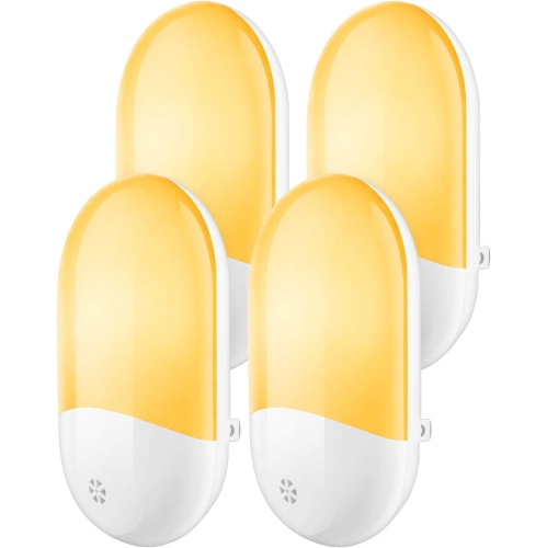 LED Light Sensor Night Light, Plug in Night Activated Night Light, for Bathroom, Bedroom, Hallway, Kitchen and Stairs (4 Pack)