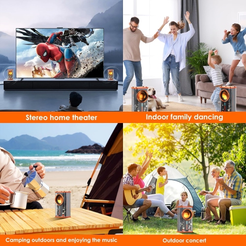 Transparent Wireless Bluetooth Speaker Portable Mini Speaker with LED Colorful Lights Stereo Sound TWS Small Speakers for Office, Party Camping,