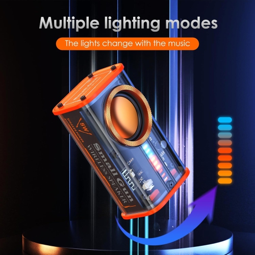 Transparent Wireless Bluetooth Speaker Portable Mini Speaker with LED Colorful Lights Stereo Sound TWS Small Speakers for Office, Party Camping,