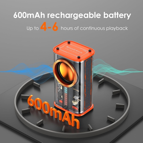 Transparent Wireless Bluetooth Speaker Portable Mini Speaker with LED Colorful Lights Stereo Sound TWS Small Speakers for Office, Party Camping,