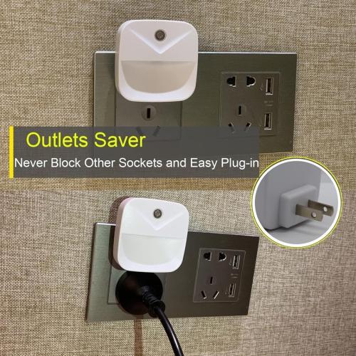 6 Pack Night Light Plug in, White LED Nightlights with Smart Dusk to Dawn Sensor, Plug into Wall Nightlights Suitable for Bedroom, Bathroom, Hallway,