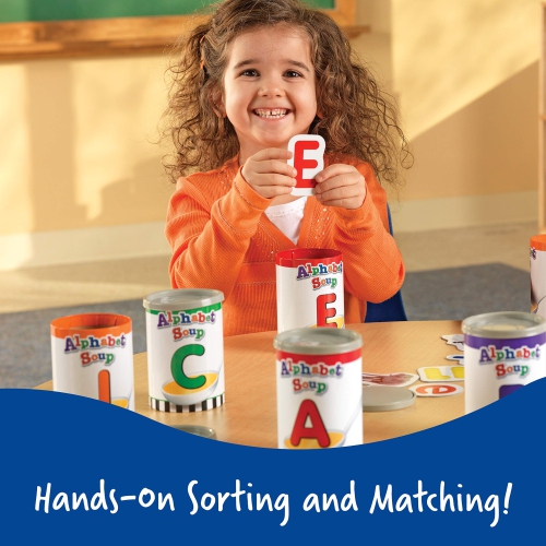 Learning Resources Alphabet Soup Sorters, Early Phonics, ABCs, Alphabet Awareness & Recognition, 208 Pieces, Ages 3+