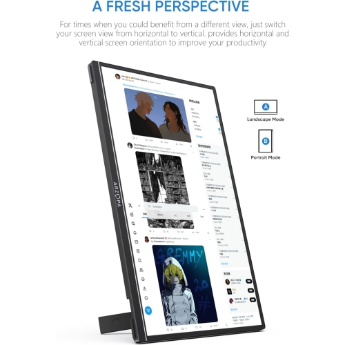 ARZOPA 2.5K Portable Monitor 16" 2560x1600 HDR Kickstand Display, QHD USB-C HDMI Laptop Monitor for Mac PC Phone PS4/5 Xbox Switch - Z1RC