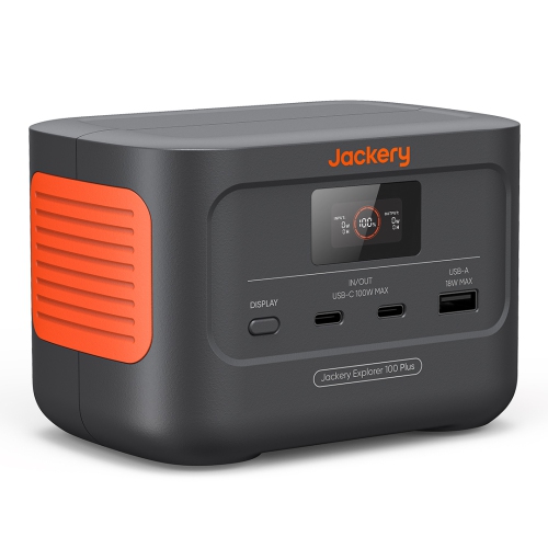 Jackery Explorer 100 Plus Portable Power Station, 31,000mAh Portable Charger 99Wh LiFePO4 Battery Pack with 128W Output, PD 3.0 Fast Charge, Ideal fo