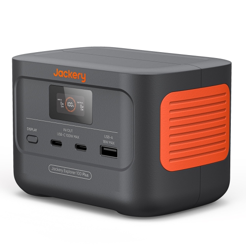 Jackery Explorer 100 Plus Portable Power Station, 31,000mAh Portable Charger 99Wh LiFePO4 Battery Pack with 128W Output, PD 3.0 Fast Charge, Ideal