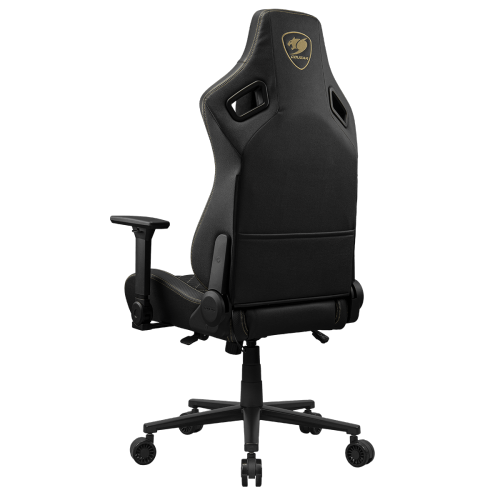 Cougar Defensor F Gaming Chair, Ergonomic High‑Back Woven Fabric, 155° Recline, 4D Armrests & Lumbar Support, Gold