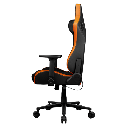 Cougar Defensor F Gaming Chair, Ergonomic High‑Back Woven Fabric, 155° Recline, 4D Armrests & Lumbar Support, Black/Orange
