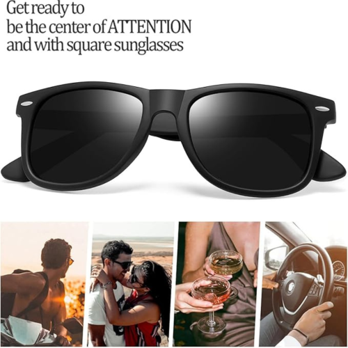 Joopin Square Sunglasses Polarized UV Protection Trendy Designer Sun Glasses Men Women