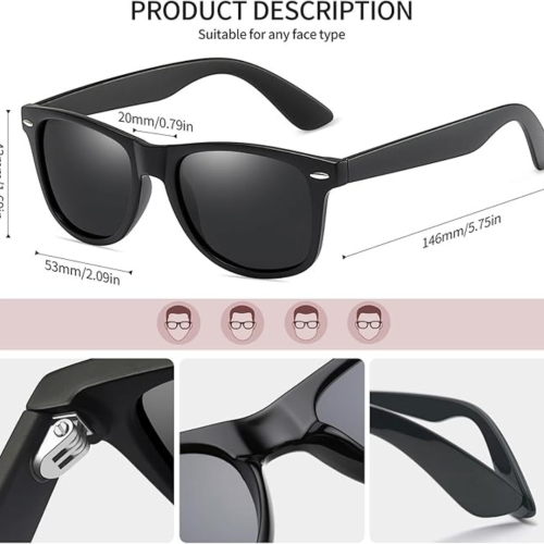 Joopin Square Sunglasses Polarized UV Protection Trendy Designer Sun Glasses Men Women