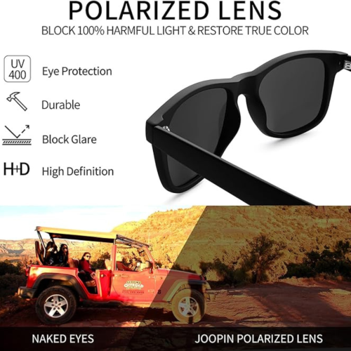 Joopin Square Sunglasses Polarized UV Protection Trendy Designer Sun Glasses Men Women