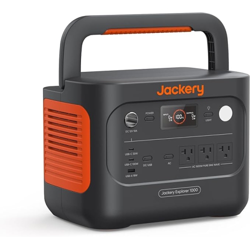 Jackery Explorer 1000 v2 Portable Power Station, 1 Hr Fast Charge, Solar Generator for Outdoor