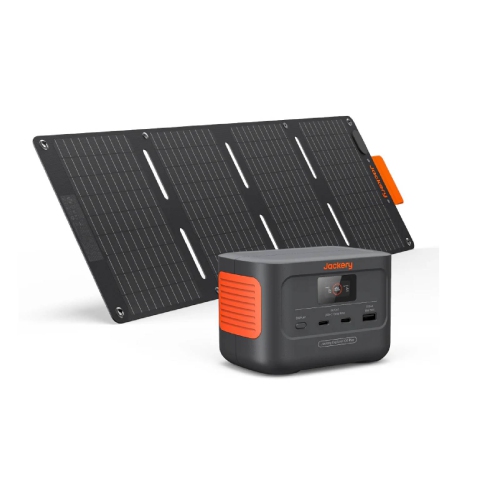 Explorer 100 Plus de Jackery avec 1 ports SolarSaga 40&nbsp;W mini, chargeur portable LiFePO4 de 99&nbsp;Wh, chargeur portatif 128&nbsp;W à 3 ports