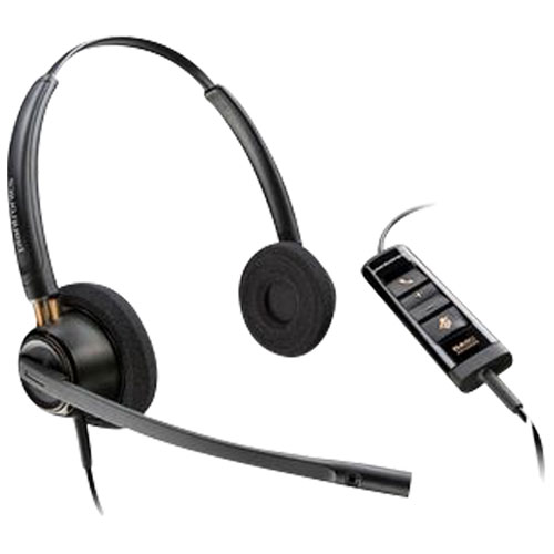 HP Poly EncorePro 525 On-Ear Noise Cancelling Wired Headset - Black