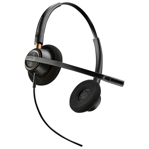 Casque d'écoute avec fil à suppression du bruit Poly EncorePro 525 de HP - Noir