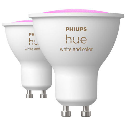 Ampoule DEL intelligente Hue GU10 de Philips - Ambiance blanche et colorée