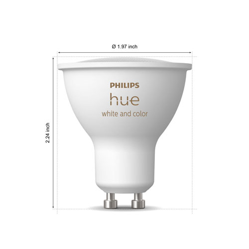 Ampoule DEL intelligente Hue GU10 de Philips - Ambiance blanche et colorée