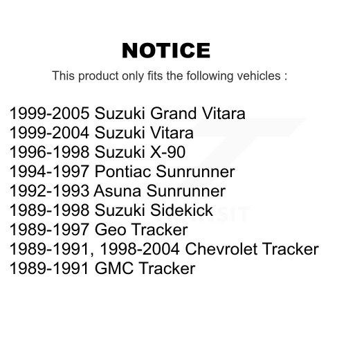 Rear Shock Absorber 78-37070 For Tracker Suzuki Chevrolet Grand Vitara Geo Sidekick Sunrunner Asuna