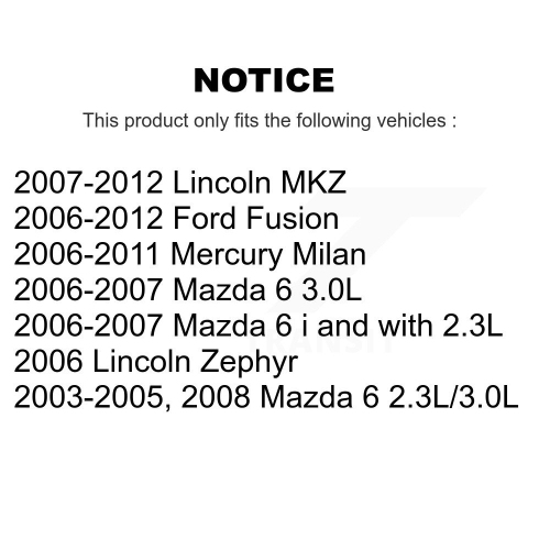 Rear Shock Absorber 78-5784 For Ford Fusion Mazda 6 Lincoln MKZ Zephyr Mercury Milan