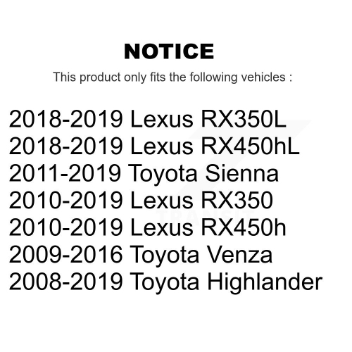 Front Lower Suspension Ball Joint Pair Kit For Toyota Highlander Lexus Sienna RX350 K72-101474