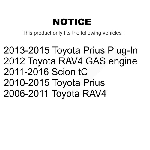 Paire de supports amortisseurs de jambe de force avant pour Toyota RAV4 Prius Scion TC enfichable K73-100152