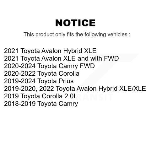 Rear Suspension Shock Absorbers Pair For Toyota Corolla Camry Prius Avalon K78-101087