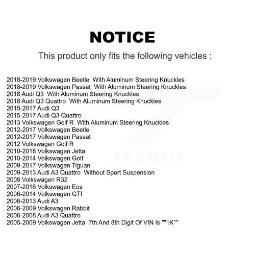 Front Lower Suspension Ball Joint Set Kit For Volkswagen Jetta Golf Tiguan Taos GTI K72-100544