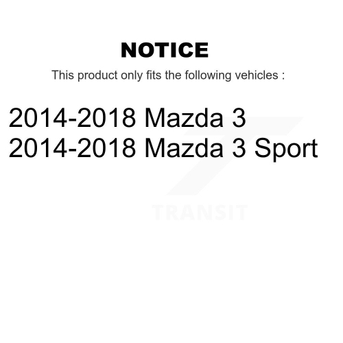 Trousse de biellette de barre stabilisatrice de suspension avant gauche 72-K750752 pour Mazda 3 Sport 2014-2018