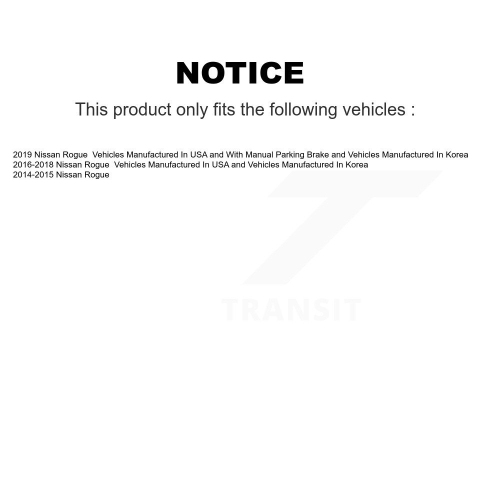 Rear Parking Brake Hardware Kit 13-H17489 For Nissan Rogue
