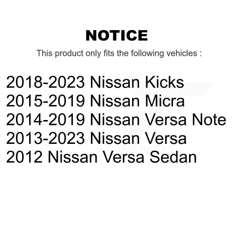 Front Suspension Strut Shock Mounting Pair For Nissan Kicks Micra Versa Note K73-100244
