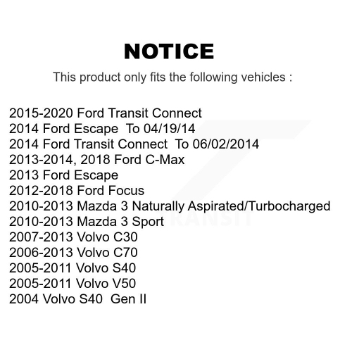 Front Suspension Stabilizer Bar Link Kit 72-K750554 For Ford Escape Mazda 3 Focus Transit Connect
