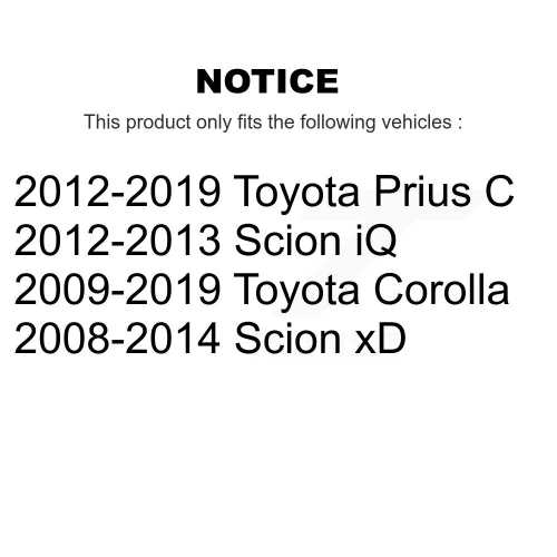 Rear Drum Brake Hardware Kit 13-H17448 For Toyota Corolla Prius C Scion xD iQ