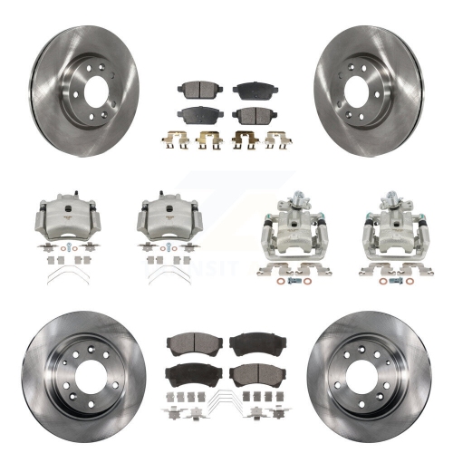 TRANSIT AUTO  Front Rear Brake Caliper Rotors & Ceramic Pad Kit (10PC) for Ford Fusion Mazda 6 Lincoln Kc8-100996T