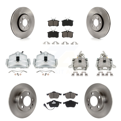 CMX  Front Rear Brake Caliper Rotor And Ceramic Pad Kit (10PC) for 2006 Volkswagen Jetta 2.0L Kc8-101001C