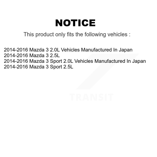 Rear Disc Brake Caliper Kit For Mazda 3 Sport Vehicles Manufactured In Japan 2.5L/2.0L KBC-100385