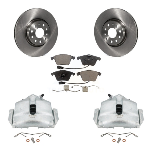 Ensemble de disques d'étrier de frein à disque avant et plaquettes en céramique pour Volkswagen CC 3,6&nbsp;L KC8-100457T 2010