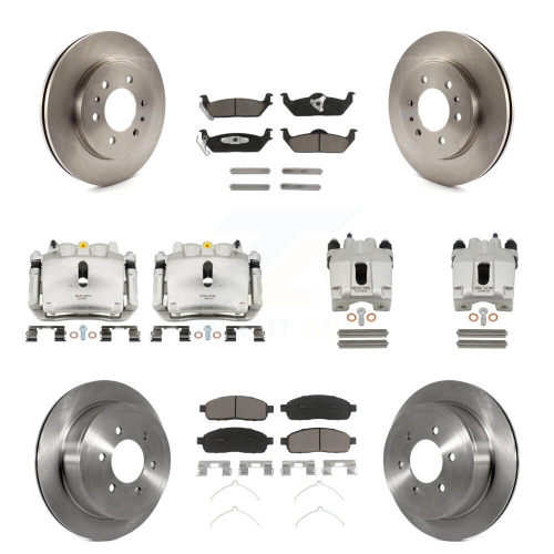 CMX  Front Rear Brake Caliper Rotor & Ceramic Pad Kit (10PC) for Ford F-150 With 6 Lug Wheels Kc8-101172C
