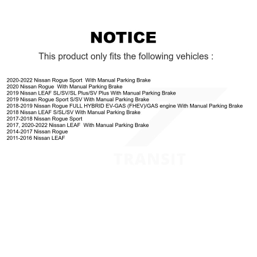 Rear Disc Brake Caliper Rotors And Ceramic Pads Kit For Nissan Rogue Sport Qashqai LEAF KC8-100691N