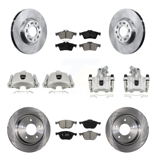 Ensemble de disques d'étrier de frein à disque avant arrière et plaquettes semi-métalliques pour Mazda 3 Sport KC8-101000S