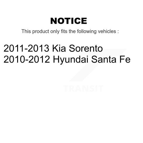 Ensemble de disques d'étrier de frein à disque avant et plaquettes en céramique pour Hyundai Santa Fe Kia Sorento KC8-100662T