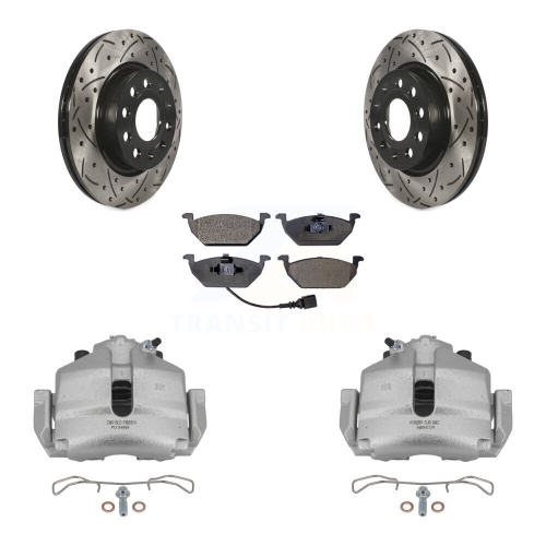 Jeu de plaquettes en céramique pour étrier enduit de frein à disque avant perforé pour Volkswagen Jetta KCD-100055T