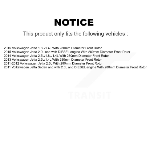 Jeu de plaquettes en céramique pour étrier enduit de frein à disque avant perforé pour Volkswagen Jetta KCD-100055T